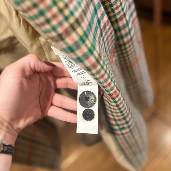 Anthropologie AVEC LES FILLES DOUBLE-BREASTED ELBOW-PATCH PLAID JACKET L NWOT - Picture 13 of 13